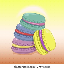 postcard with macaroons