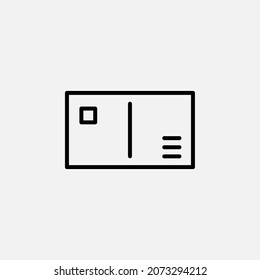 Postcard, mail, letter line icon design concept