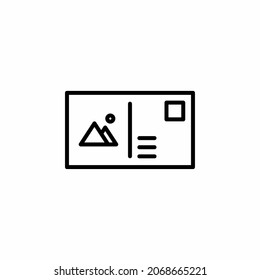Postcard, mail line icon design concept 