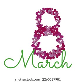 Postcard for March 8 with orchids.