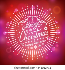 Postcard Merry Christmas and Happy New Year