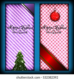 Postcard -  Merry Christmas And Happy New Year. Vector, illustration.
