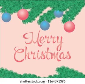 Postcard Merry Christmas trees. 