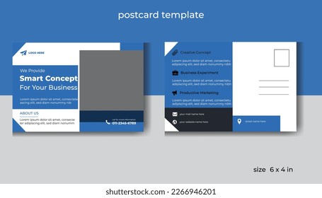 postcard  with modern layout,  creative corporate postcard design, vector design in standard size