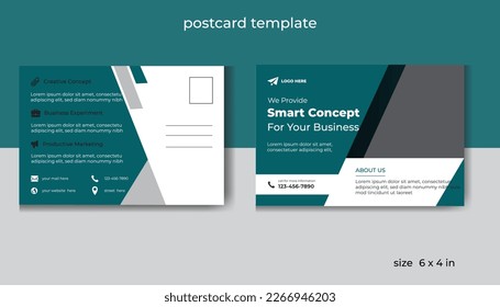 Postkarte mit modernem Layout, kreatives Corporate-Postcard-Design, Vektordesign in Standardgröße