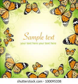 Postcard with monarch butterflies