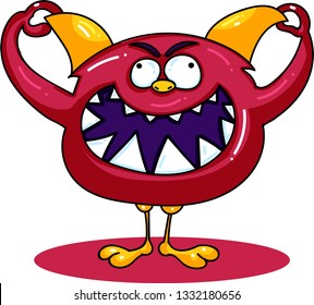 postcard with monster