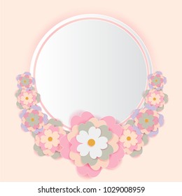 Postcard to mother's day, with paper flower holiday background