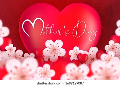 A postcard to the mother's day, with paper flowers and letter in.
Mother's day background layout with beautiful colorful flower. Happy Mothers Day greeting card with beautiful flowers