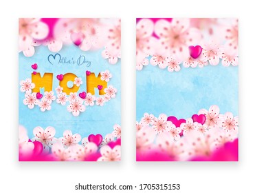 A postcard to the mother's day, with paper flowers and letter in.
Mother's day background layout with beautiful colorful flower. Happy Mothers Day greeting card with beautiful flowers