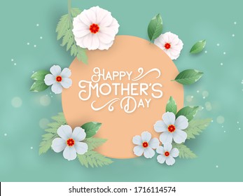 A postcard to the mother's day, with paper flowers and letter in.
Mother's day background layout with beautiful colorful flower. Happy Mothers Day greeting card with beautiful flowers