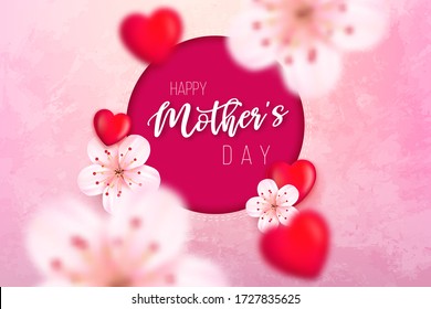 A postcard to the mother's day, with paper flowers and letter in.
Mother's day background layout with beautiful colorful flower. Happy Mothers Day greeting card with beautiful flowers