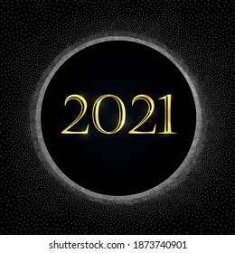 Postcard Año Nuevo 2021. Ilustración del vector