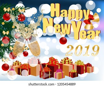 Postcard New year
