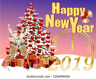 Postcard New year