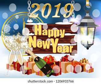 Postcard New year