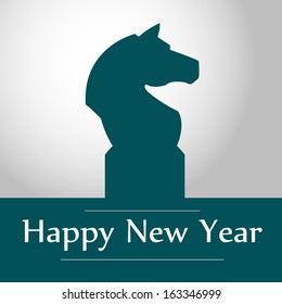 Postcard for the new year. year of the Horse