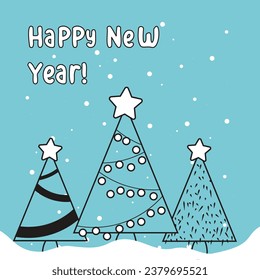 Postcard, New Year's greetings, Christmas tree, 2024