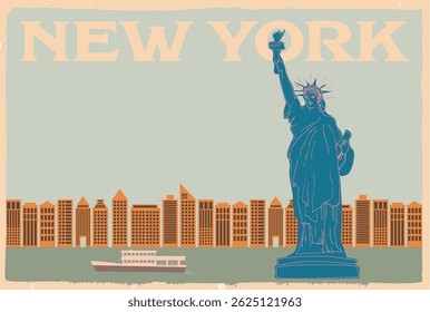 Postcard New York skyline vector