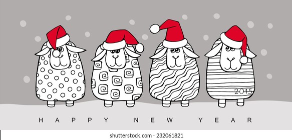 Postcard NewYear Lamb