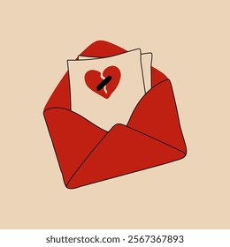 Postcard with no text inside with a broken heart sign