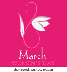 Postcard on the day of March 8. Women's Day.