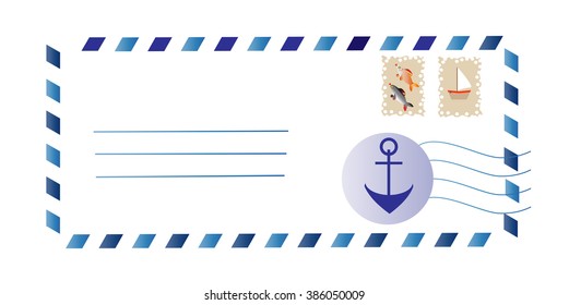 postcard on the marine theme