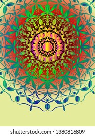 postcard with openwork pattern in ethnic style, can be used as a background