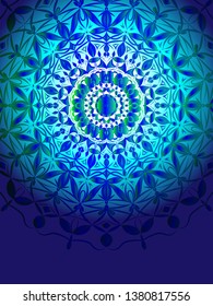 postcard with openwork pattern in ethnic style, can be used as a background