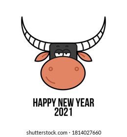 A postcard with an ox wishing a happy new year