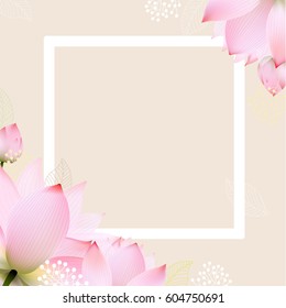 Postcard With Pastel Flowers With Gradient Mesh, Vector Illustration