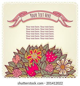 postcard with a pattern of flowers