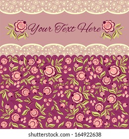 postcard with a pattern of flowers. wedding invitation
