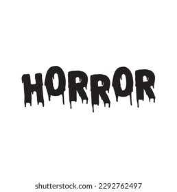 Postcard phrase for Happy Halloween. Modern and stylish hand drawn lettering Quote. Horror Text banner on background.