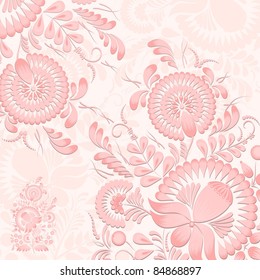 Postcard with pink flowers