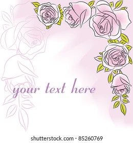 postcard with pink and white rose
