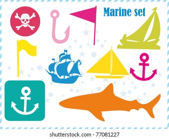 Postcard with pirates set
