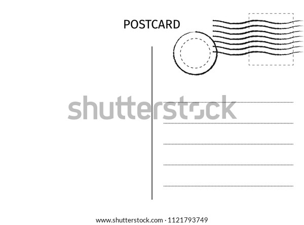 Postcard. Postal card illustration for
design. Travel card design. Postcard isolated on white background.
Vector illustration.