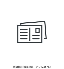 Postcard postcards card vacation icon, vector illustration