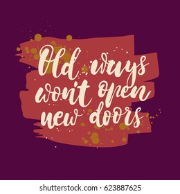 Postcard or poster with hand drawn lettering. Handwritten decorative illustration. Greeting card with inspirational inscription. Vector illustration.