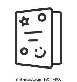 Postcard, present card, linear icon. Editable stroke