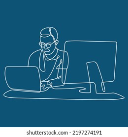 A postcard for the programmer's day. Graphic linear style on a colored background. Suitable for printing advertisements, banners, leaflets, postcards, business cards.