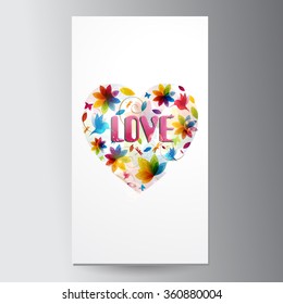 Postcard with a rainbow flowers