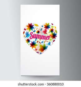 Postcard with a rainbow flowers