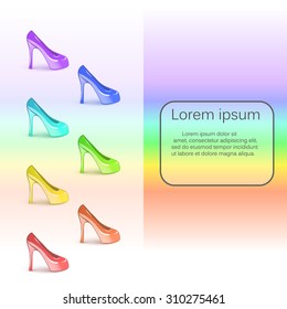 Postcard with rainbow shoes