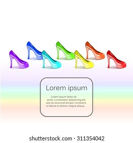 Postcard with rainbow shoes