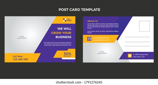 Postcard. real state design template vector illustration. Professional Business Postcard Design.