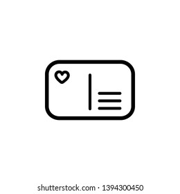 postcard rectangular rounded outline icon sign signifier vector