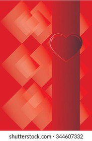 postcard with red heart