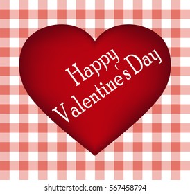 Postcard red heart on Valentine s Day vector illustration
